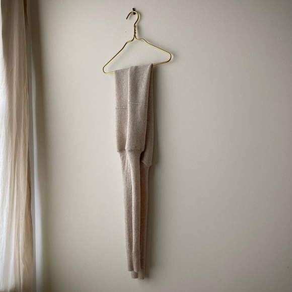 joodito 100% cashmere sweater wrap preppy tie scarf shawl cowl white ivory cream - Picture 9 of 10